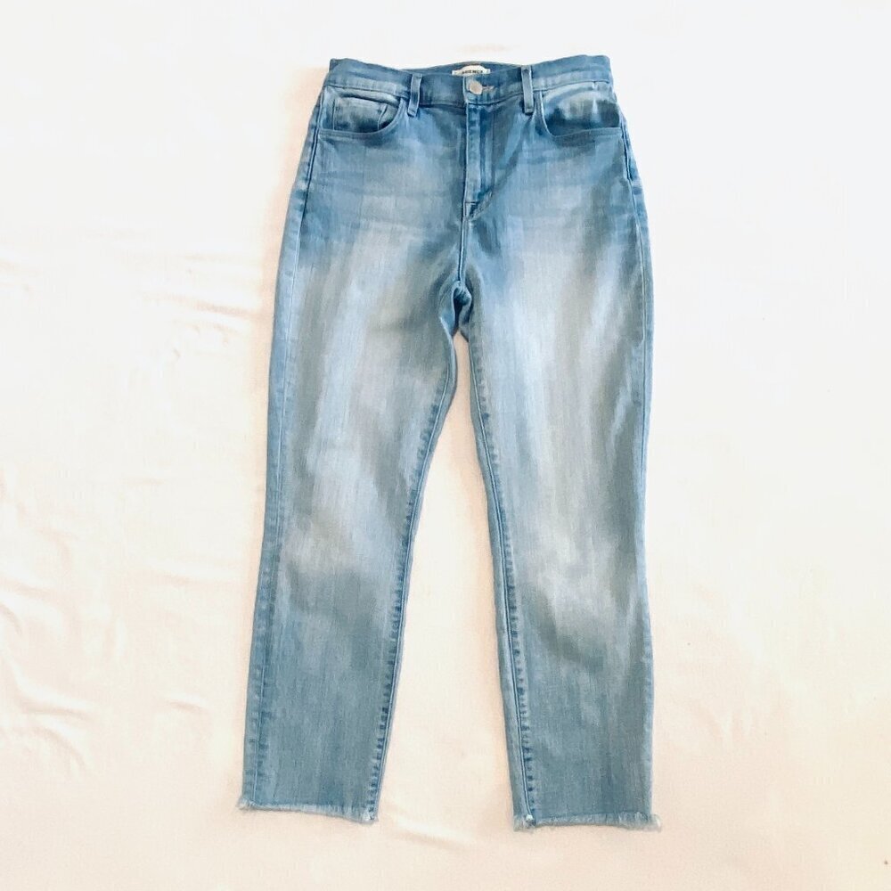 L'AGENCE jeans Women's 27 light blue denim stretch high rise cropped festival